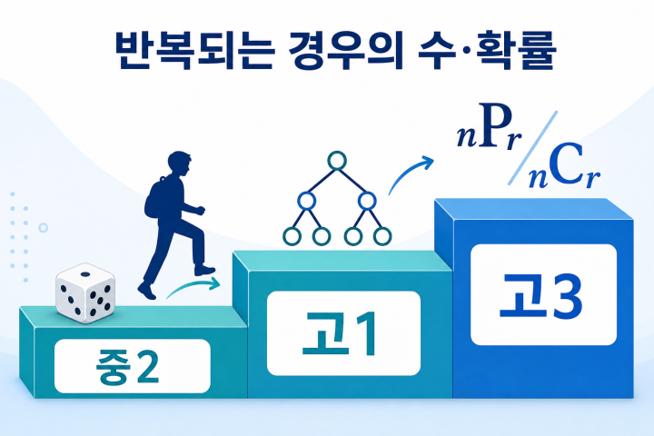 중2·고1·고3으로 계단식으로 상승하는 경우의 수·확률 단원